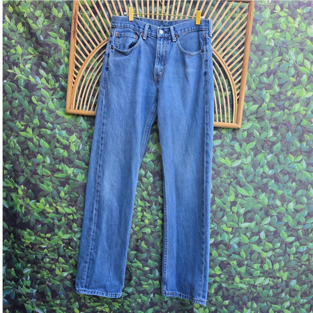 Levis 505 Regular Fit Straight Leg Blue Denim Jeans 31x32 Mens Medium Wash
